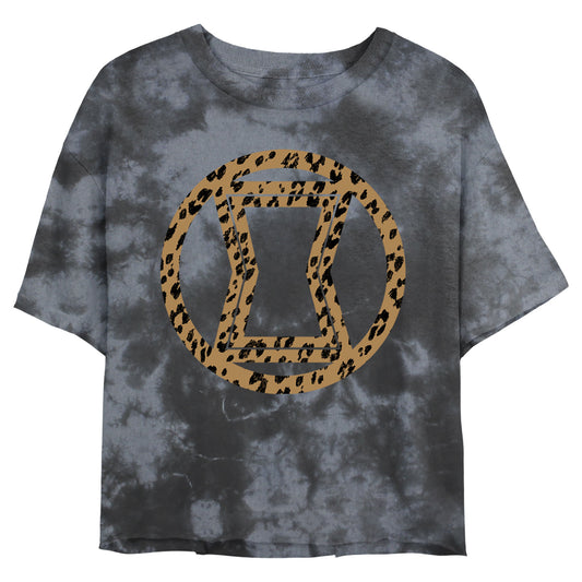 Junior's Marvel Widow Icon Leopard Fill Bombard Tie-Dye T-Shirt