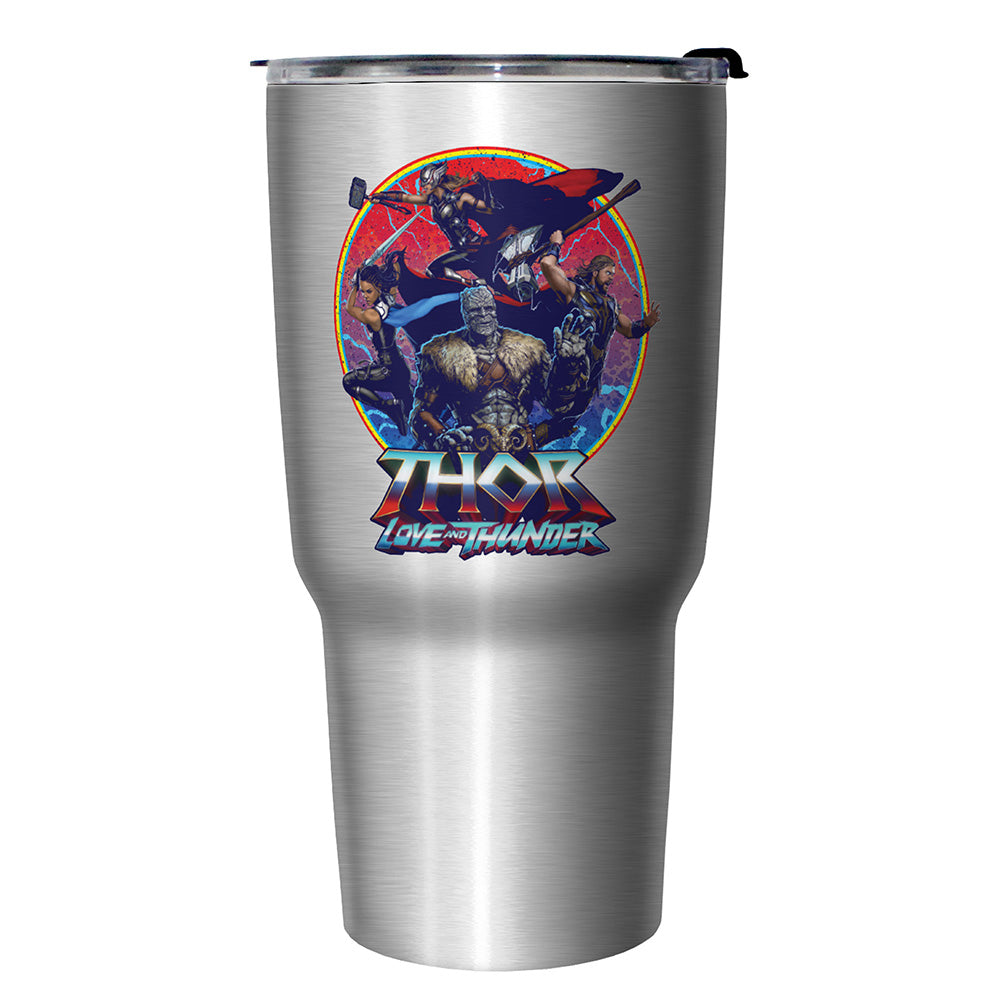 Drinkware Marvel Thor Love and Thunder Group Emblem 27oz Stainless Steel Bottle